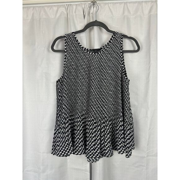 Banana Republic Tops - Banana Republic Peplum Tank Top Black White Flowy Minimalist Chic